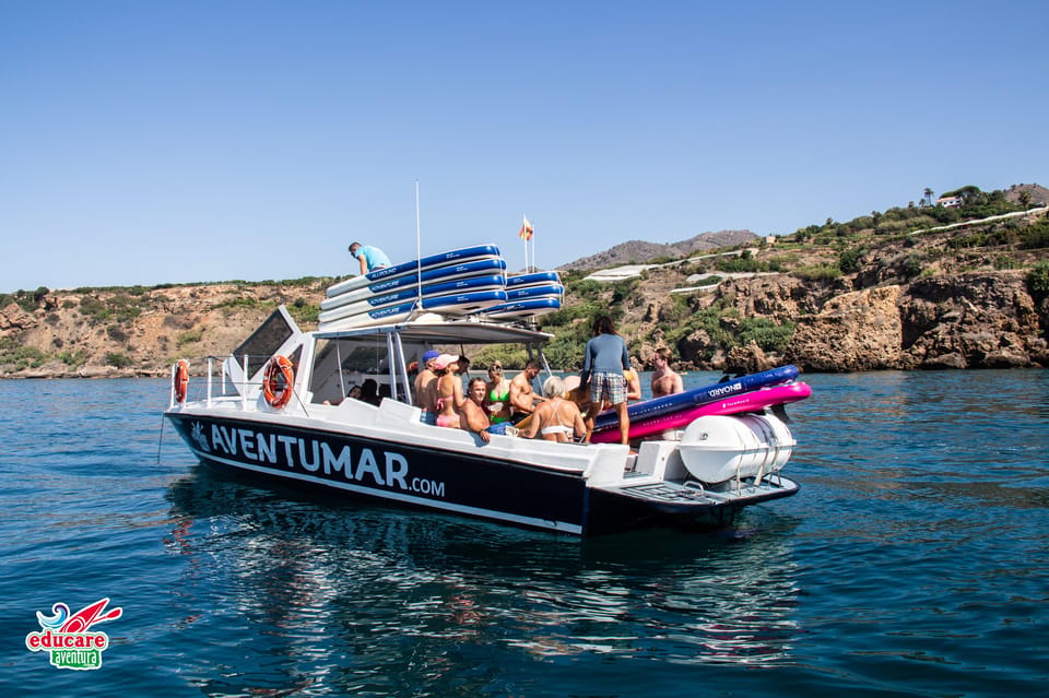 Nerja: Maro Waterfall Boat Trip with Paddleboarding & Drink - Cruising past the Balcón de Europa from the sea