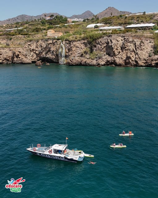 Nerja: Maro Waterfall Boat Trip with Paddleboarding & Drink - Maro Waterfall on SUP or kayak: how the finale actually works